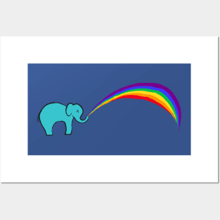 Elephant Rainbow Posters and Art